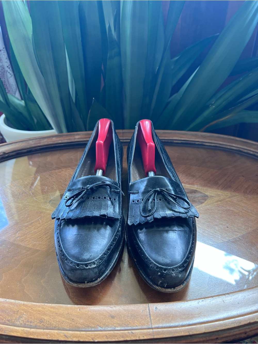 Bally Men's Black Leather Tie Loafers